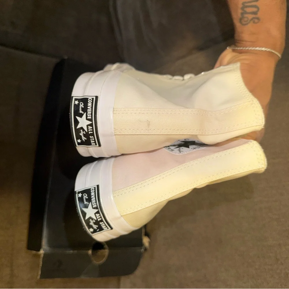 Chinatown Market Converse Classic High-Top Canvas Sneakers in Off-White - Picture 5 of 6